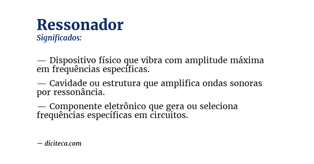 Significado de ressonador