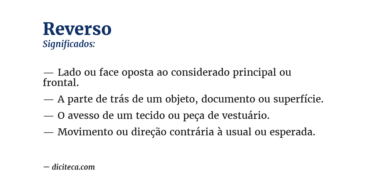 Significado de reverso