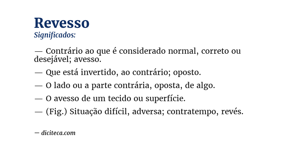 Significado de revesso