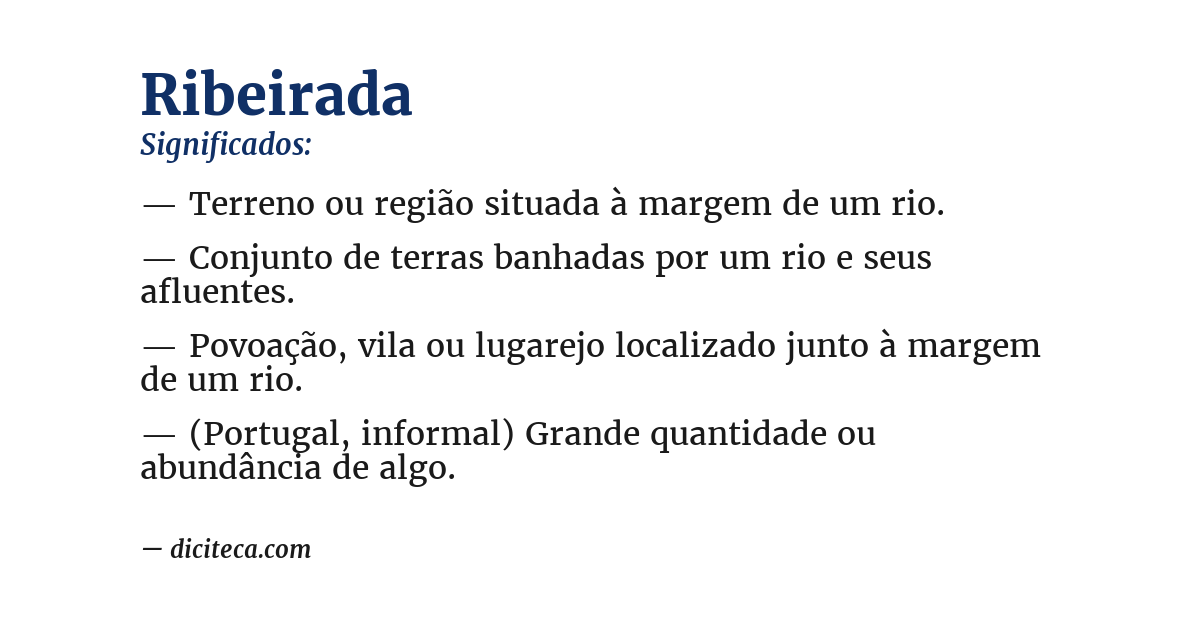 Significado de ribeirada