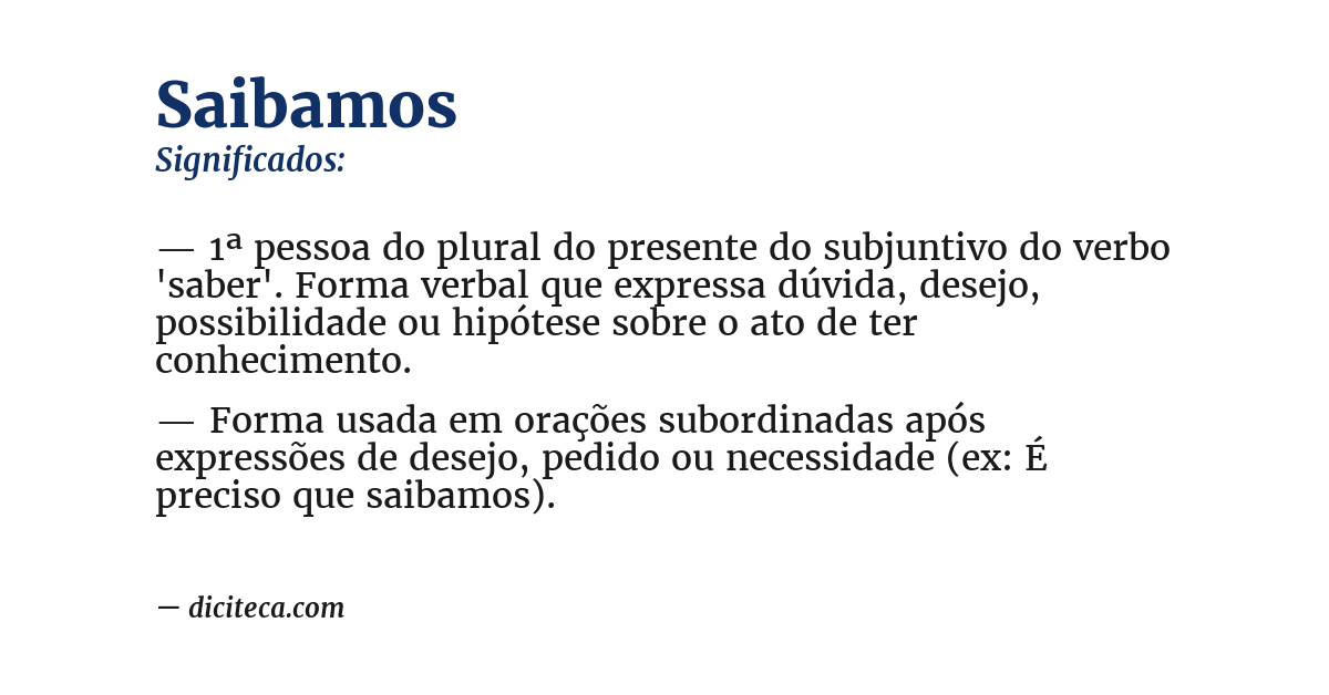 Significado de saibamos