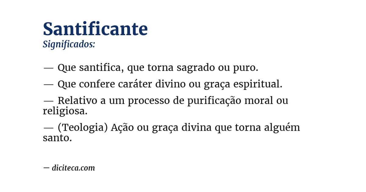 Significado de santificante