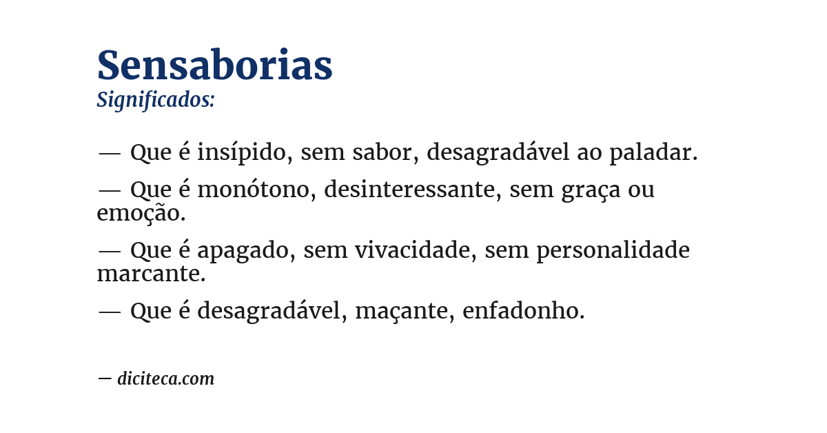Significado de sensaborias