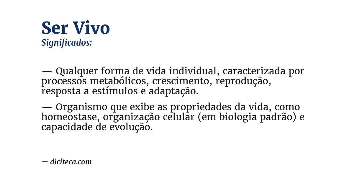 Significado de ser vivo