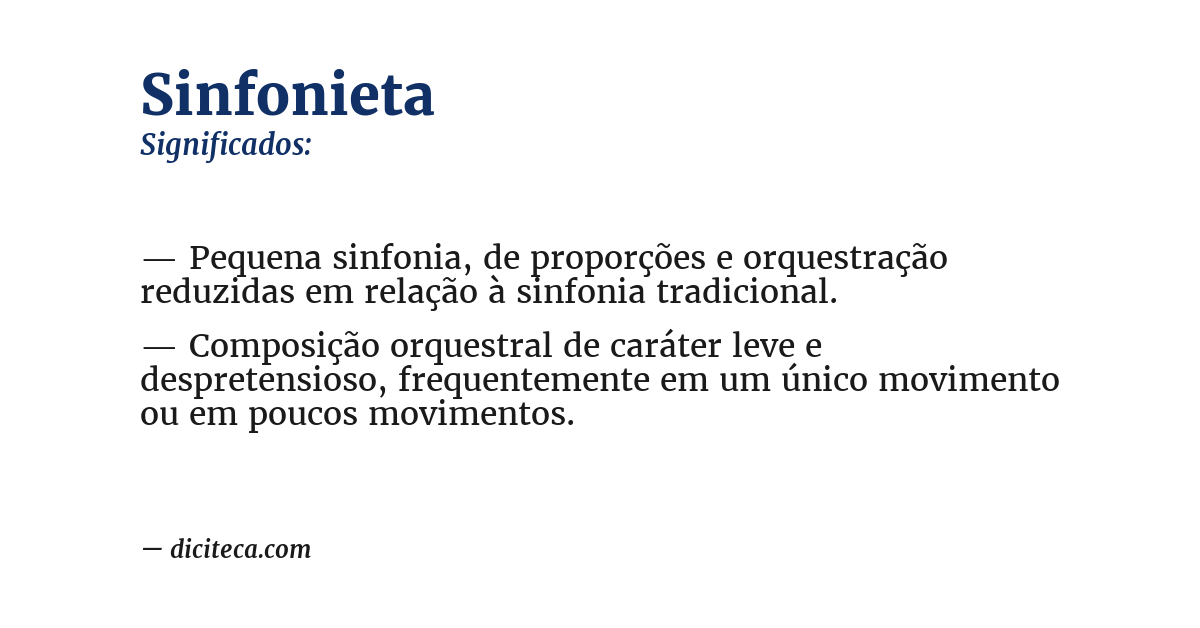 Significado de sinfonieta