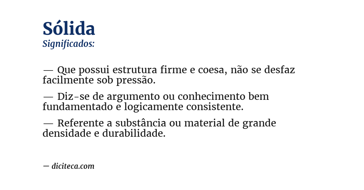 Significado de sólida