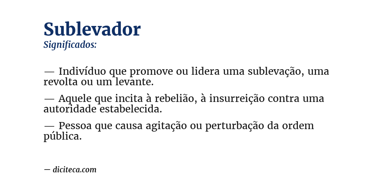Significado de sublevador