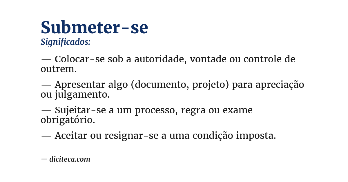 Significado de submeter-se
