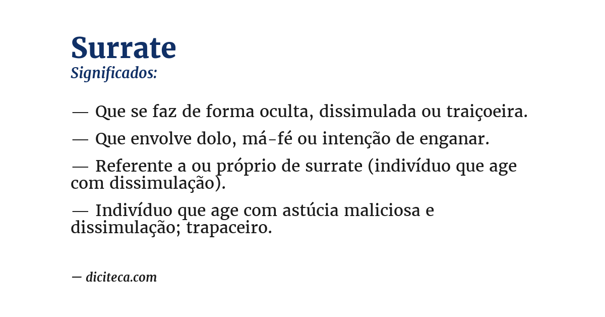 Significado de surrate