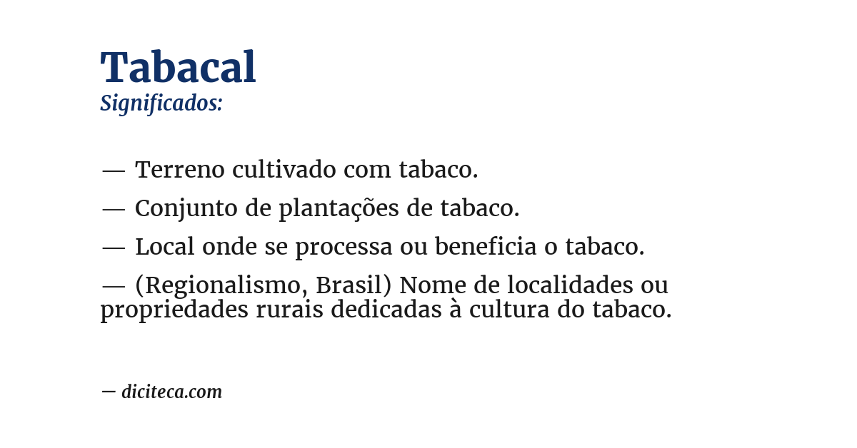 Significado de tabacal