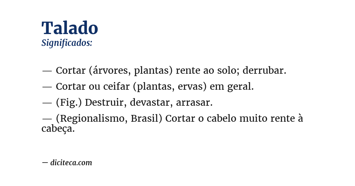 Significado de talado