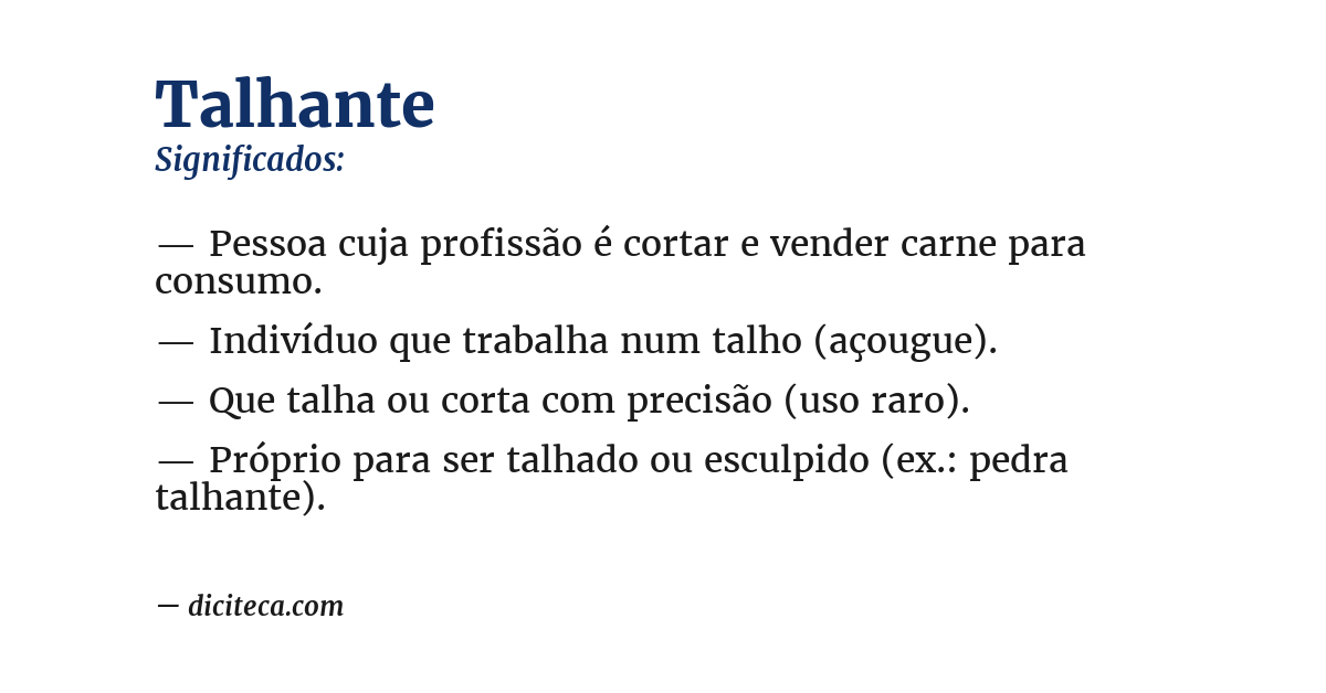 Significado de talhante