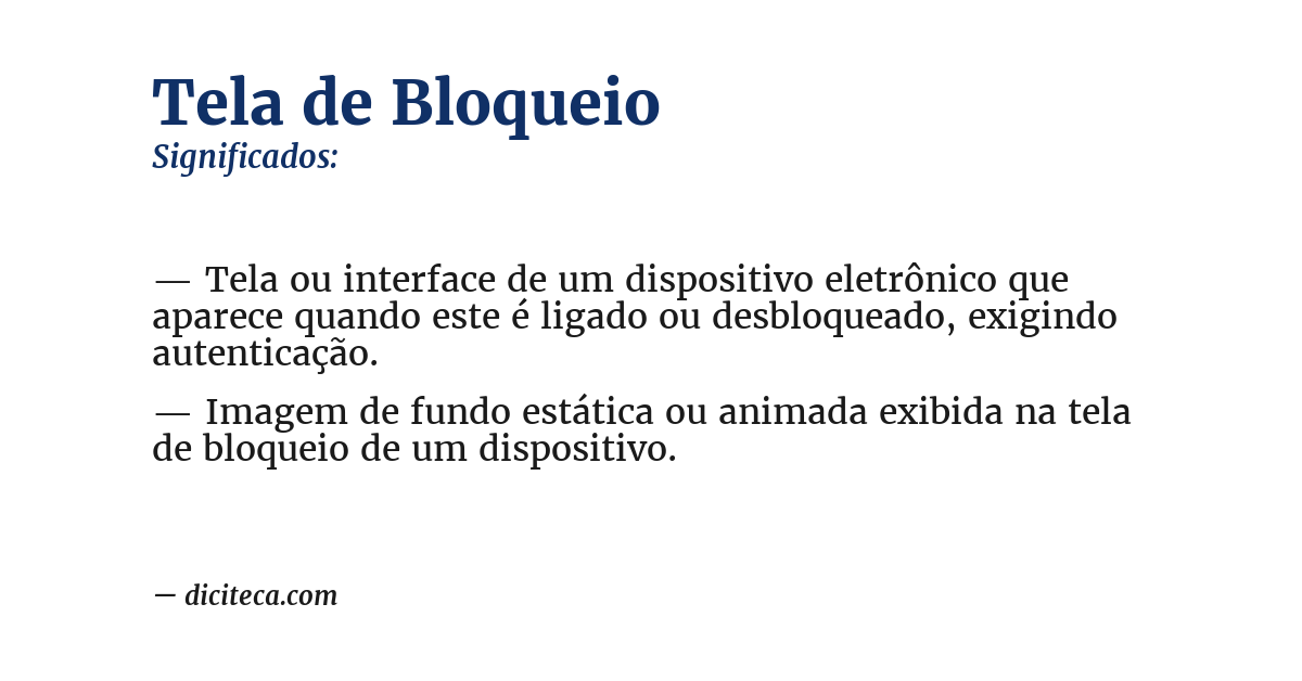Significado de tela de bloqueio