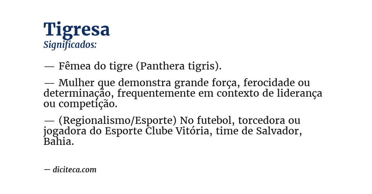 Significado de tigresa