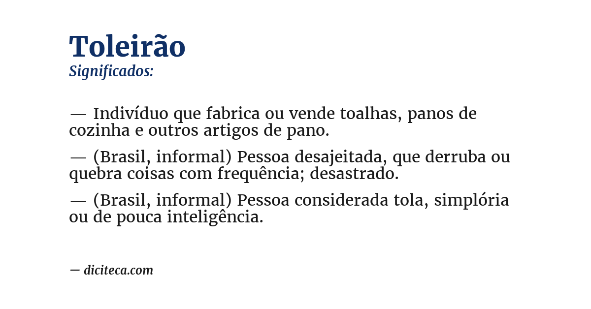 Significado de toleirão