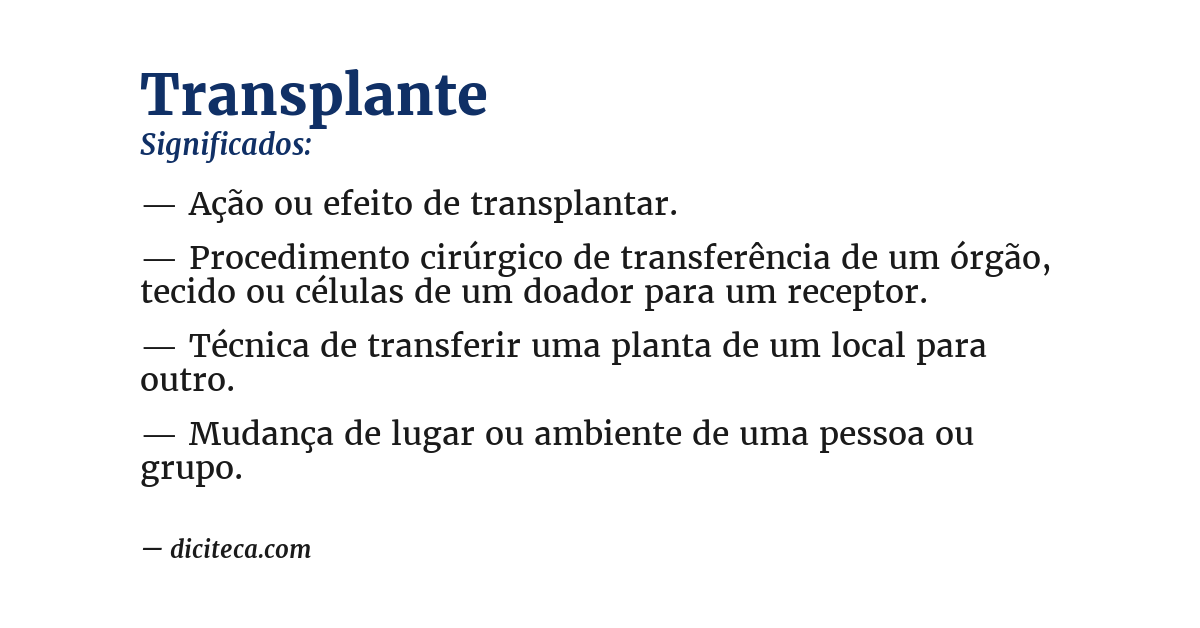 Significado de transplante