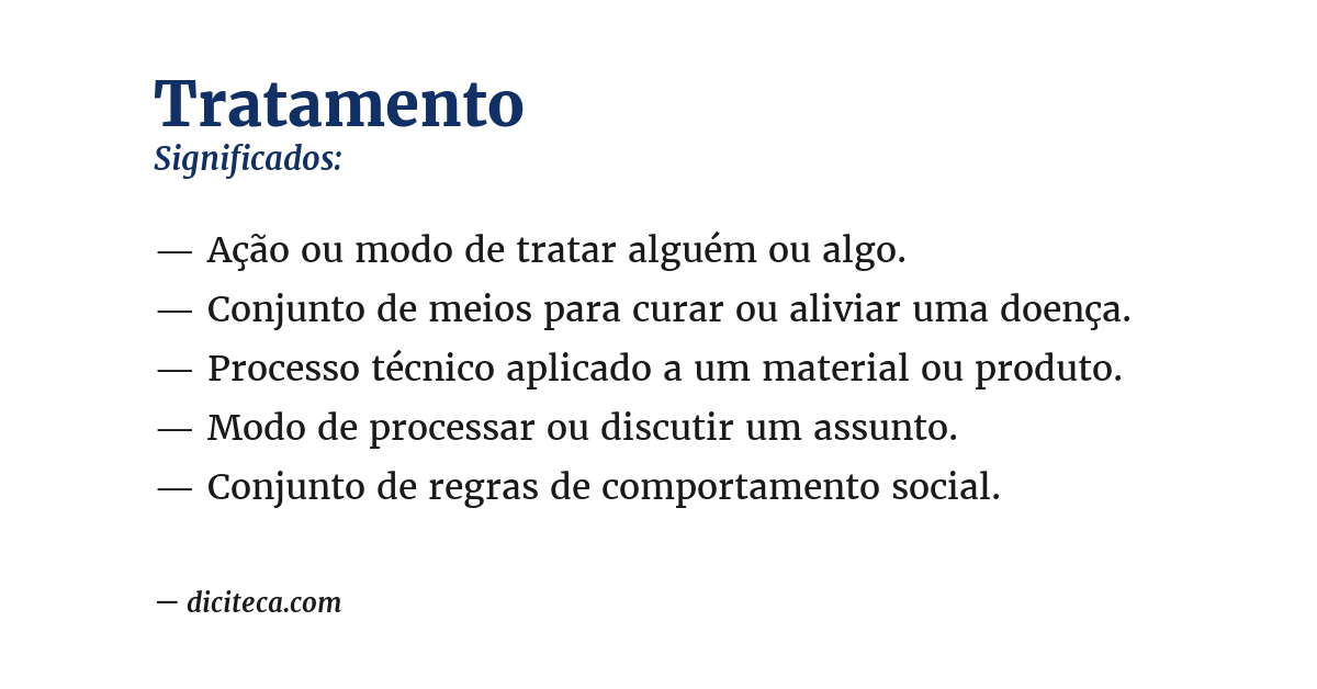 Significado de tratamento
