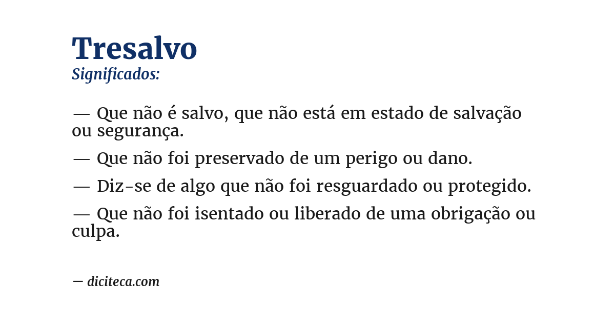 Significado de tresalvo