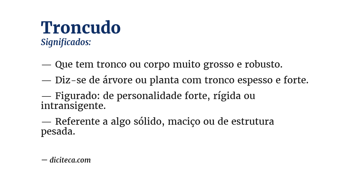 Significado de troncudo