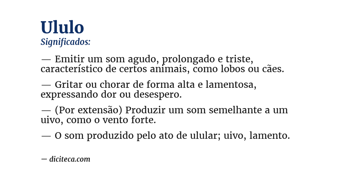 Significado de ululo