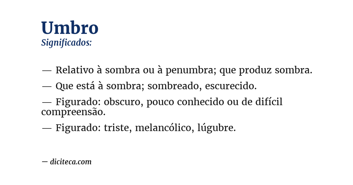 Significado de umbro