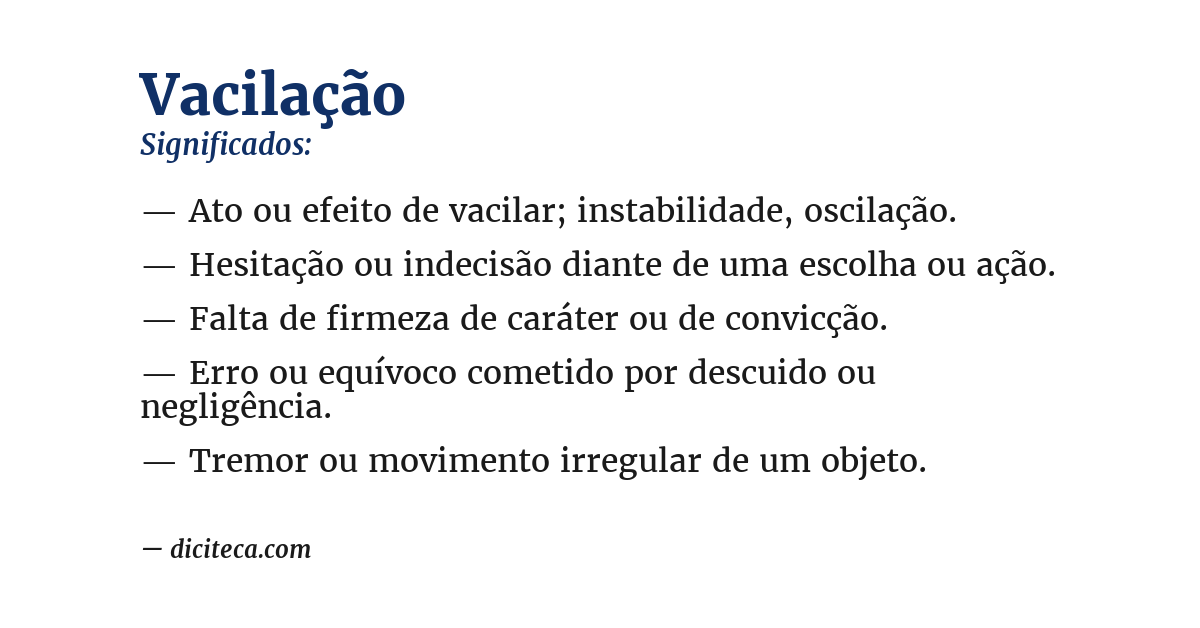 Significado de vacilação