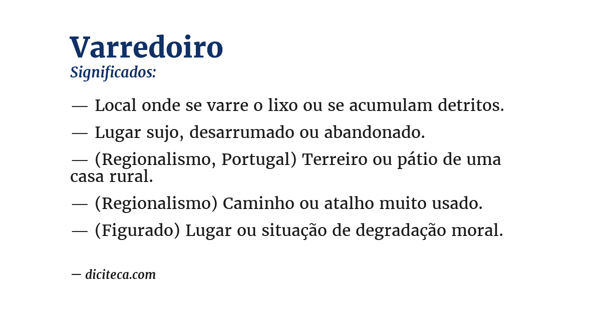 Significado de varredoiro