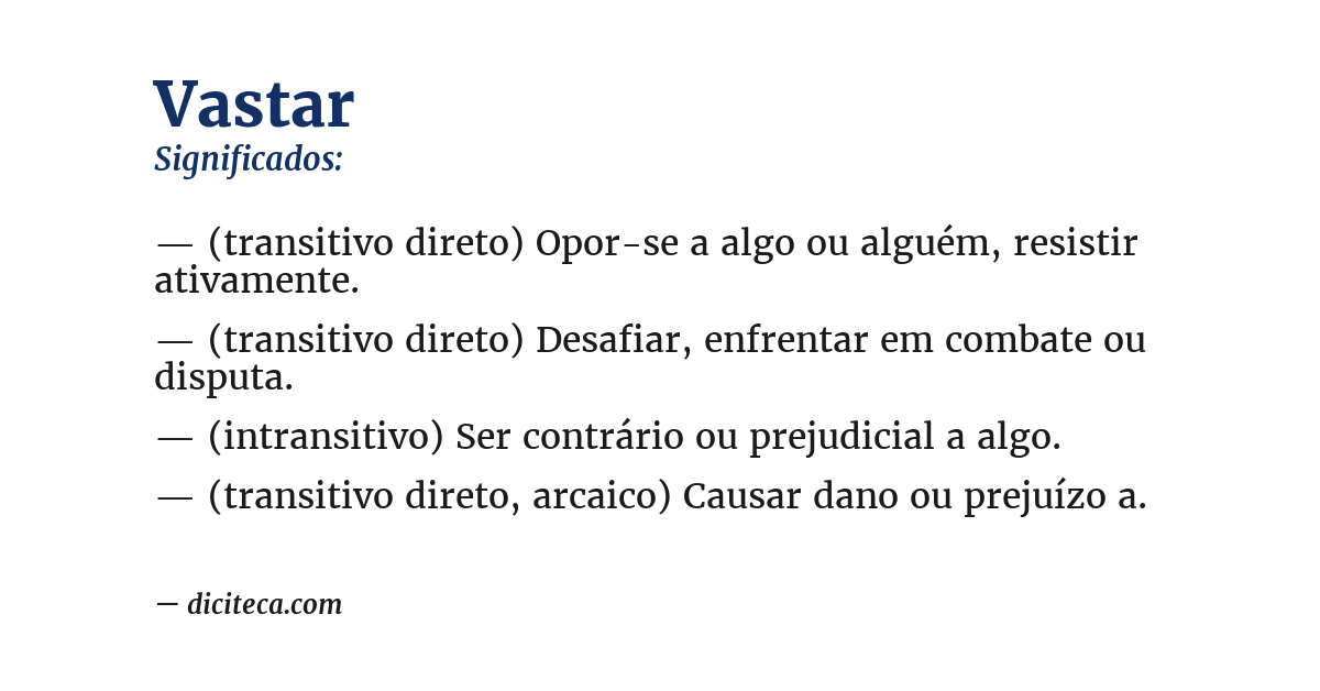 Significado de vastar