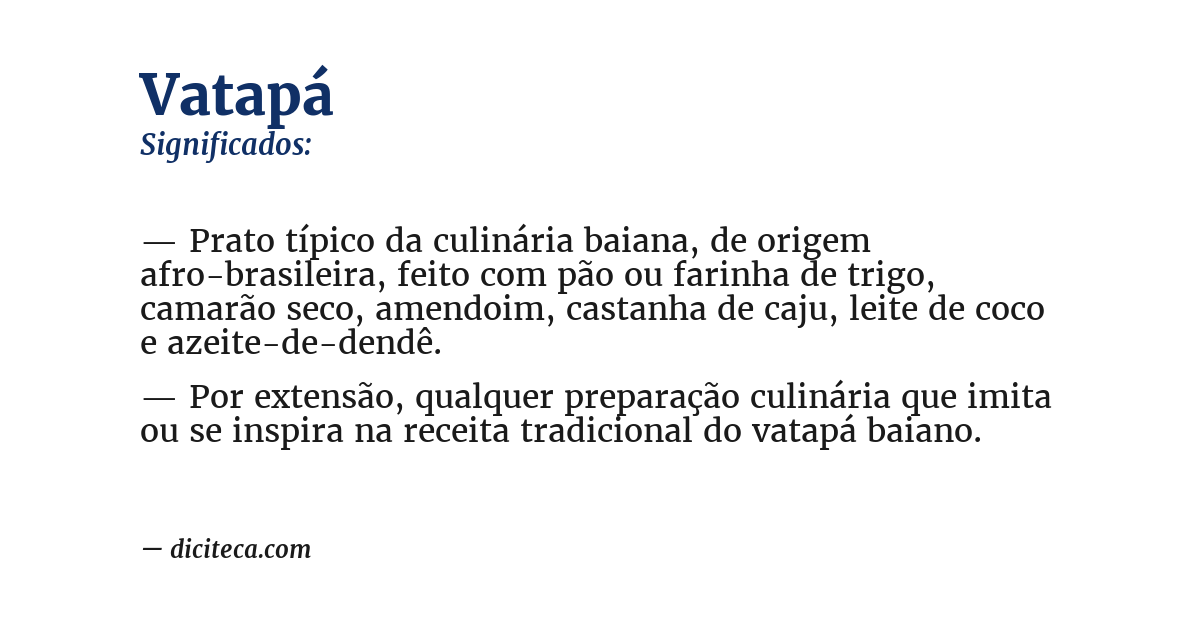 Significado de vatapá