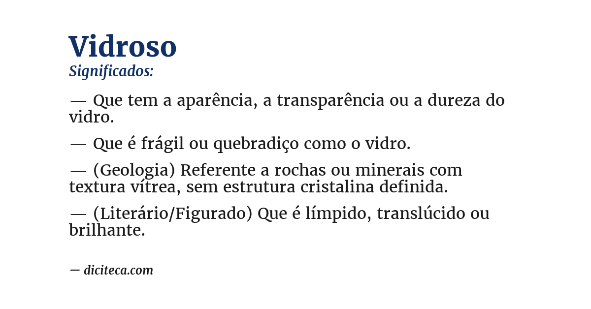 Significado de vidroso