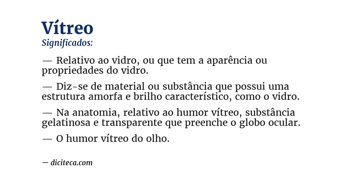 Significado de vítreo