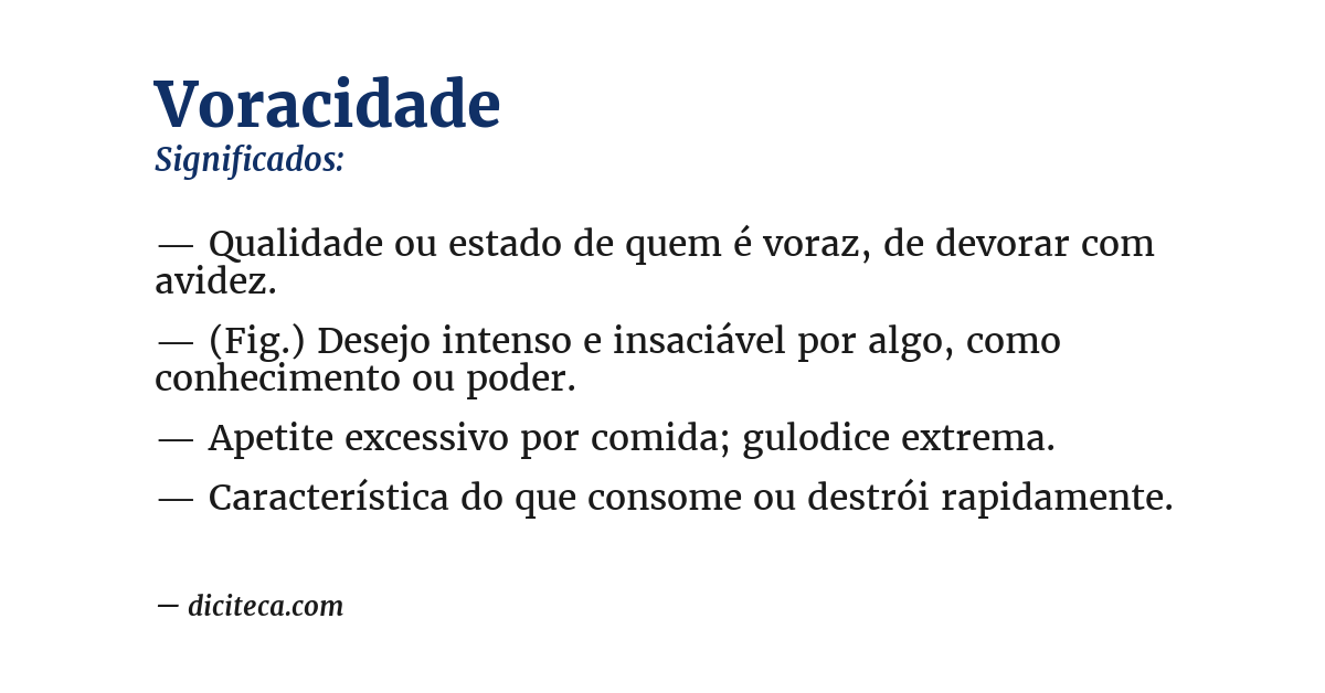Significado de voracidade