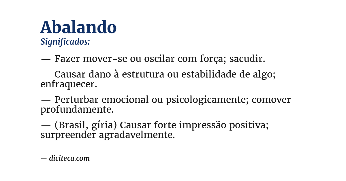 Significado de abalando