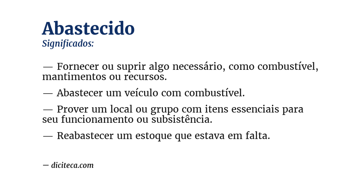 Significado de abastecido