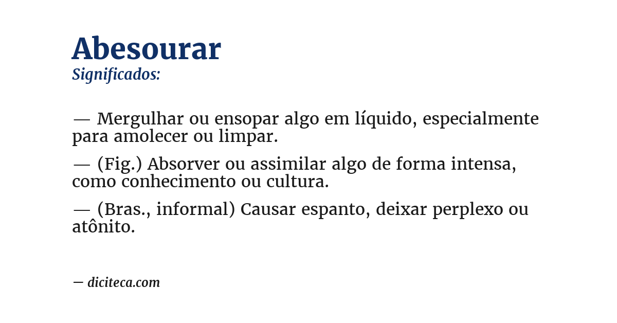 Significado de abesourar