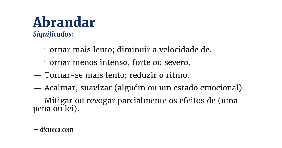 Significado de abrandar