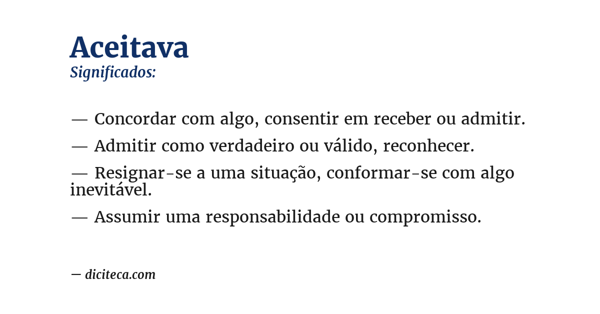 Significado de aceitava