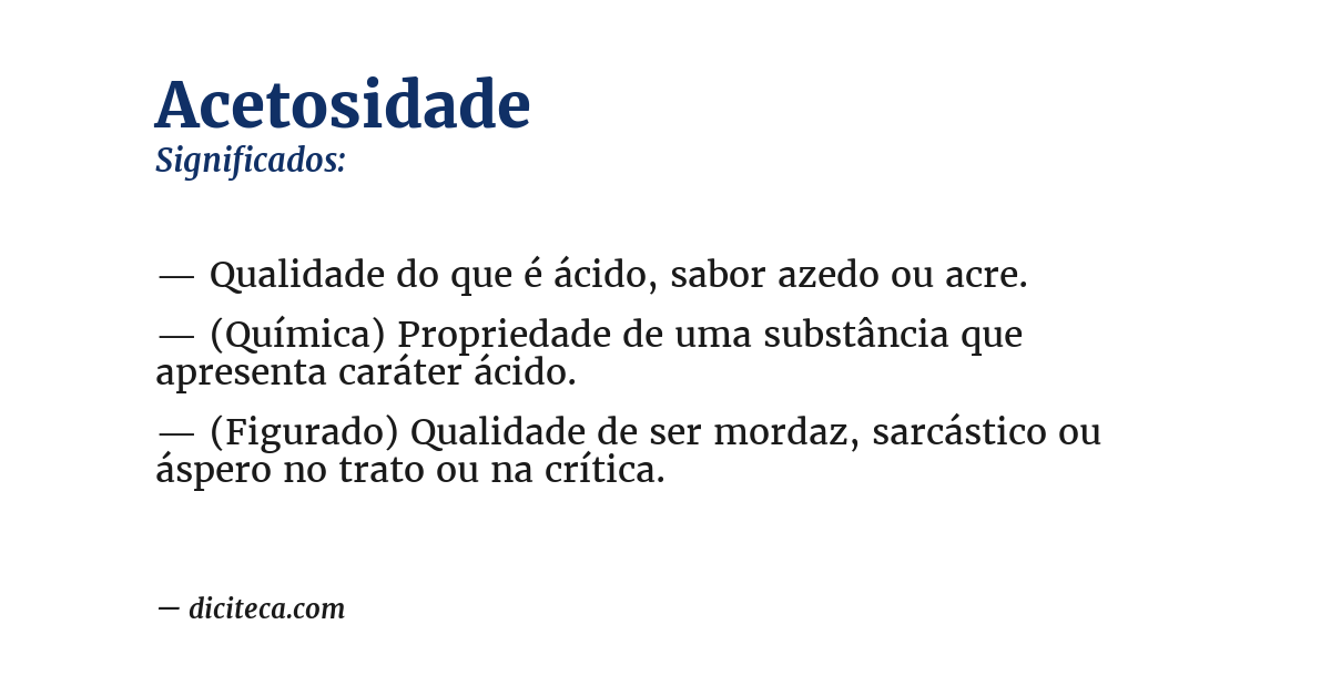 Significado de acetosidade