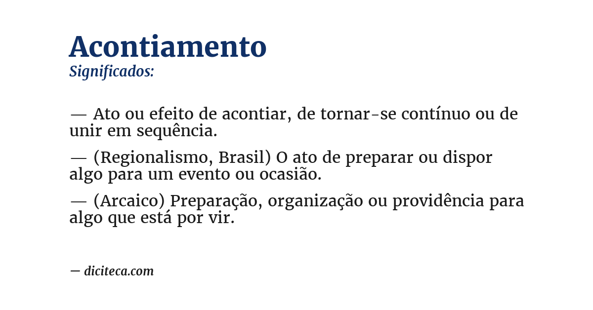 Significado de acontiamento