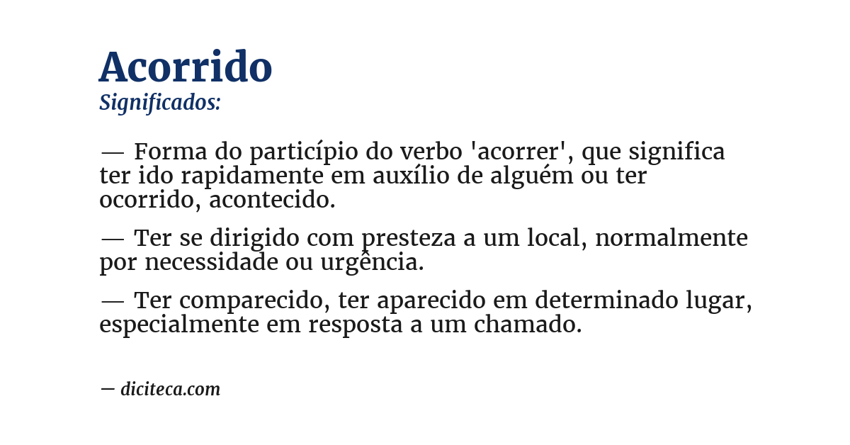 Significado de acorrido