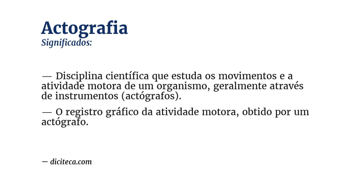 Significado de actografia