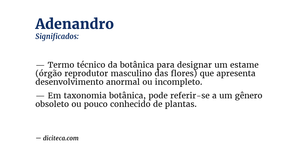 Significado de adenandro