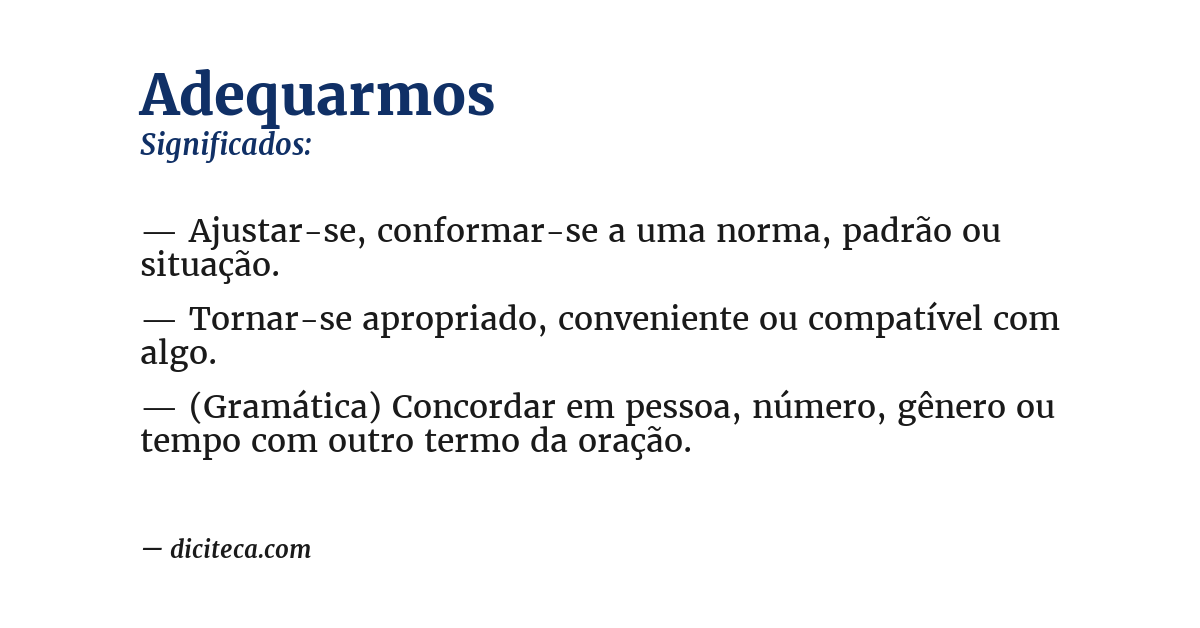 Significado de adequarmos