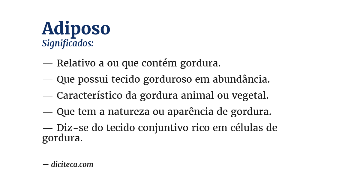 Significado de adiposo