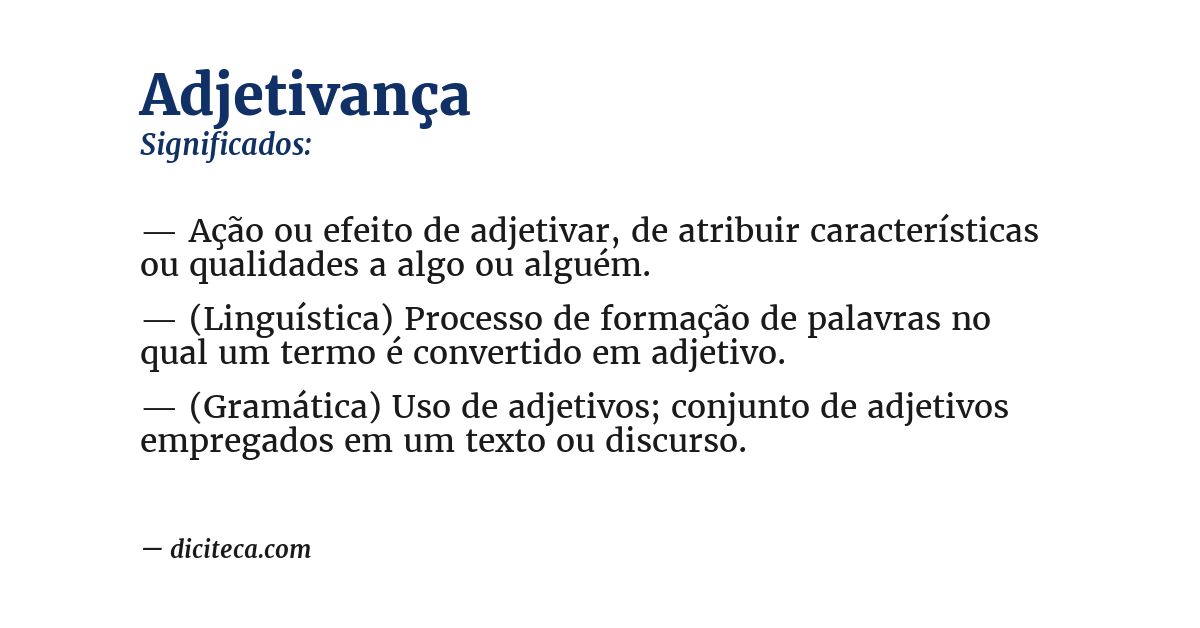 Significado de adjetivança