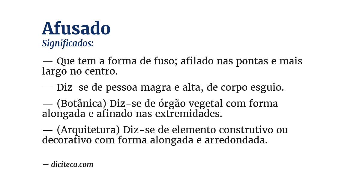 Significado de afusado