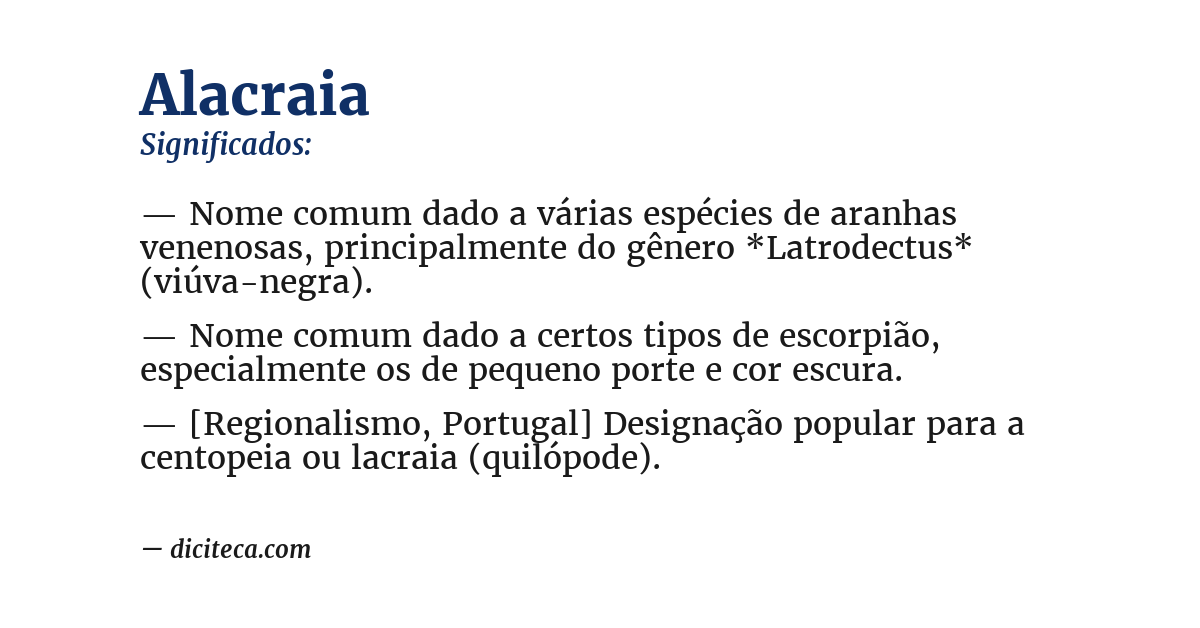 Significado de alacraia