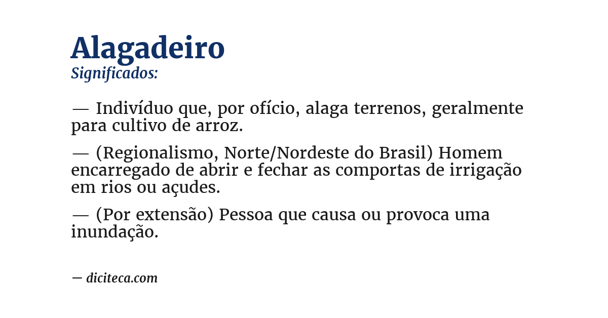 Significado de alagadeiro