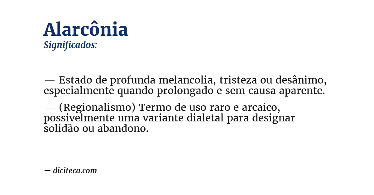 Significado de alarcônia