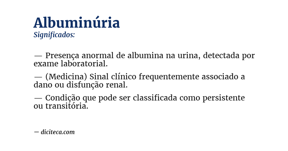 Significado de albuminúria